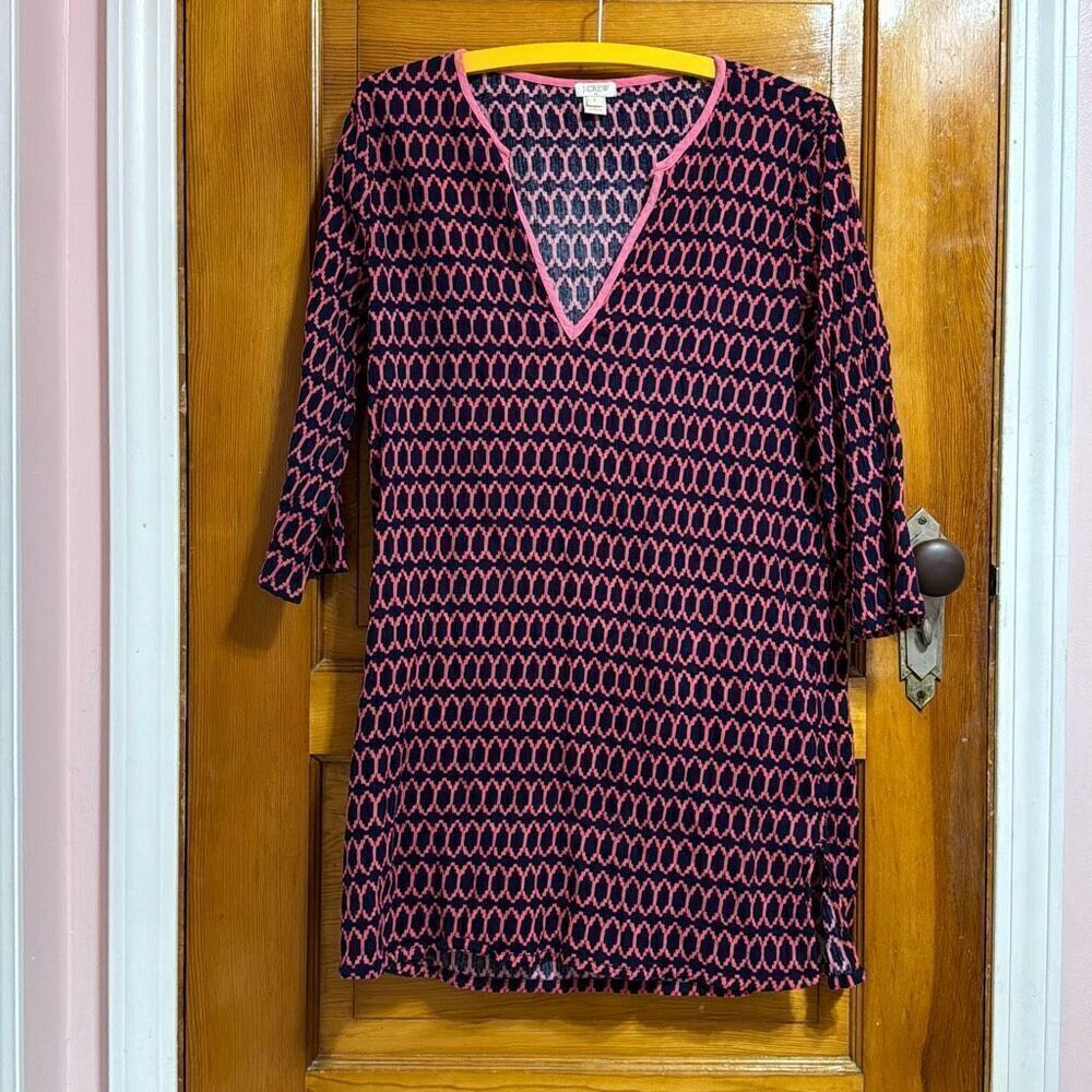 J. Crew Pink Blue Patterned Tunic Women’s US Small